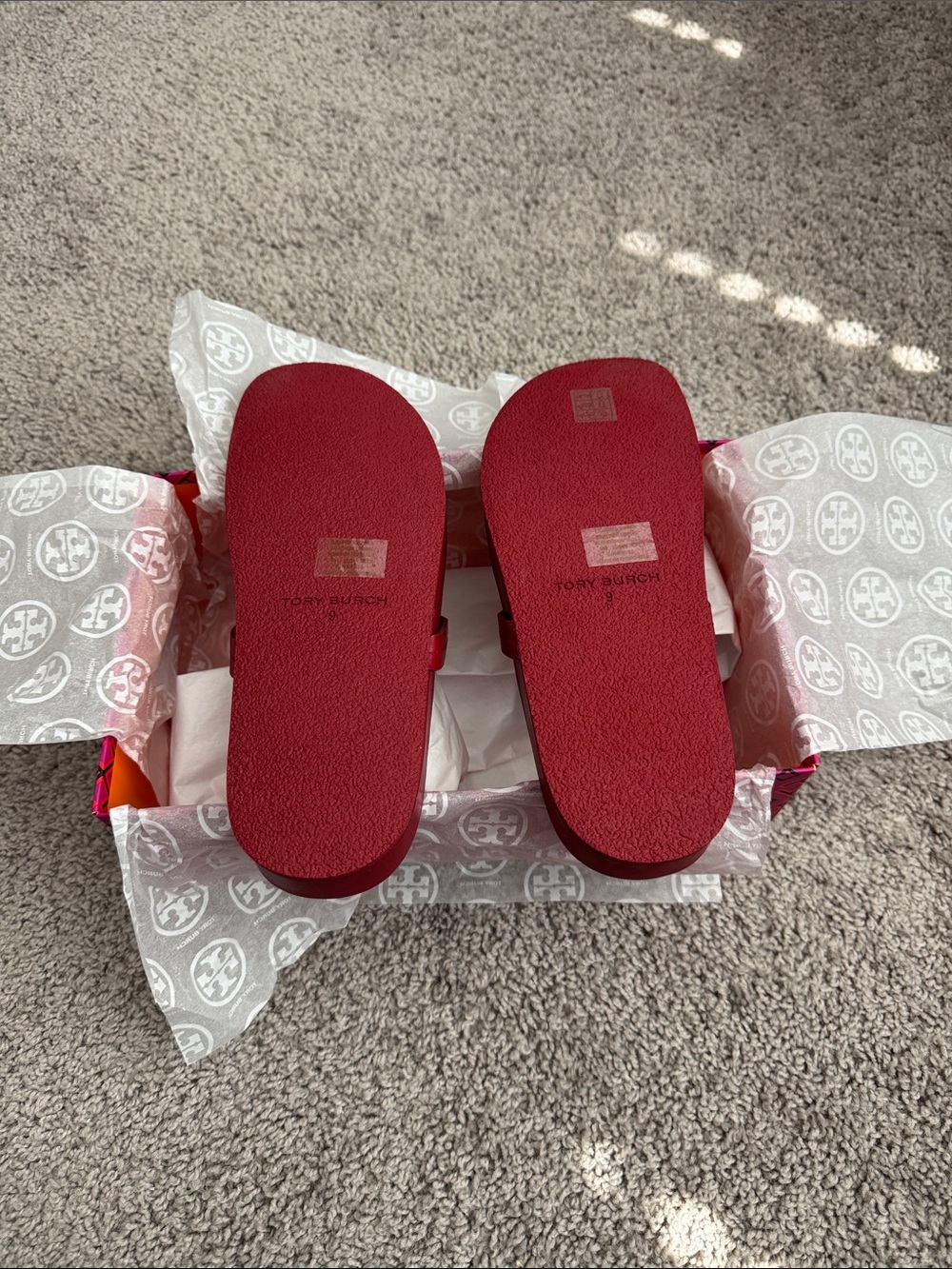 Tory Burch Red Leather Miller Sandals - Picture 4 of 6